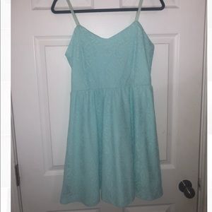 lace teal dress